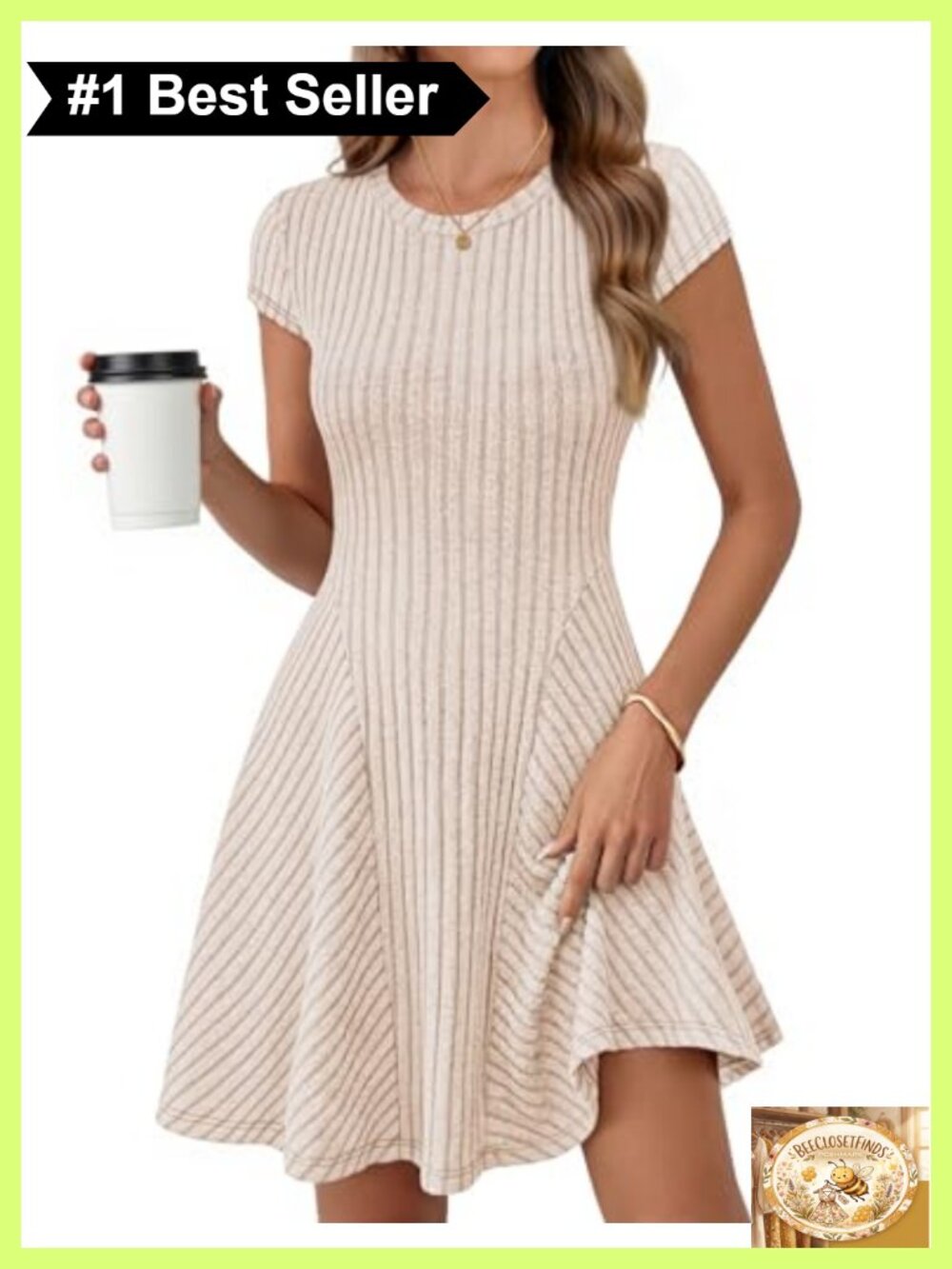 MEROKEETY Women's Ribbed Knit A Line Mini Sweater Dress Business Casual